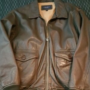 Daniel Cremeiux Brown Large Leather Bomber Jacket